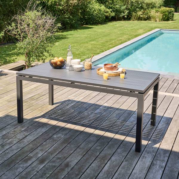 Gartenset Galilee Grau - Metall - 90 x 76 x 240 cm
