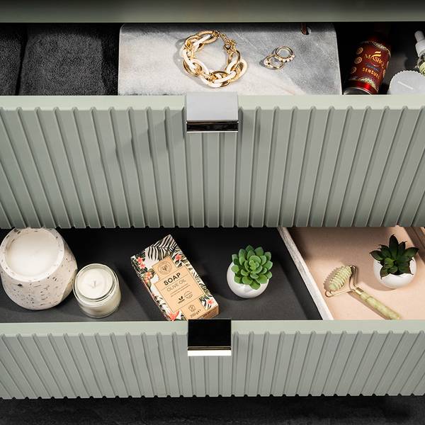 Waschbeckenschrank NEWPORT-56-6 Grün - Holzwerkstoff - 60 x 60 x 40 cm