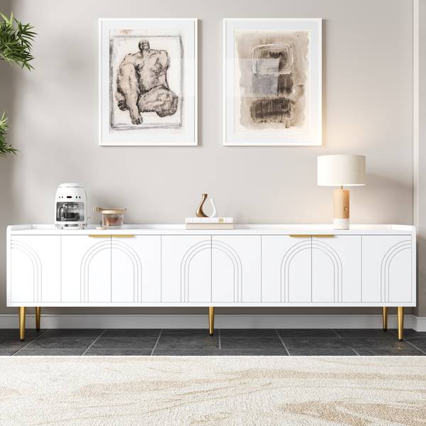 TV-Schrank Eurynom Ⅰ Gold - Weiß