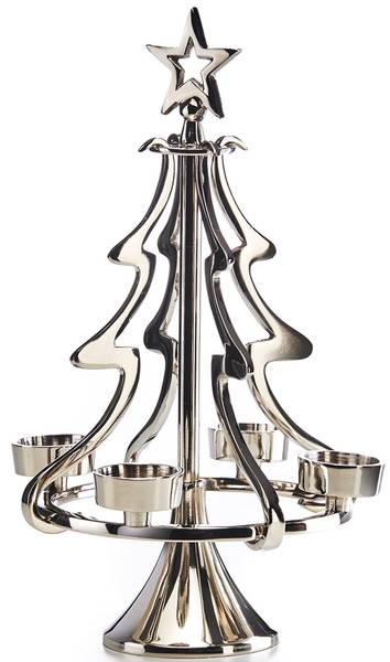 Kerzenhalter XMASTREE Silber - Metall - 20 x 36 x 20 cm