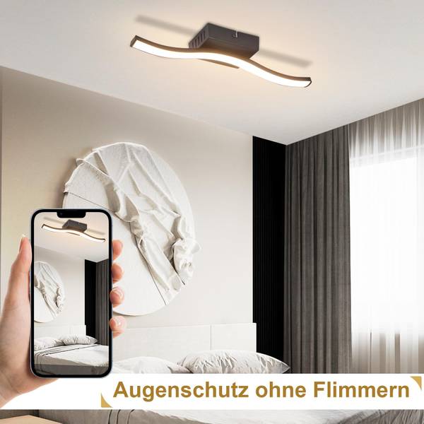 LED Deckenleuchte kld Schwarz - Polycarbonat - 7 x 6 x 35 cm