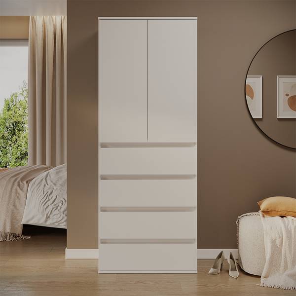 Kleiderschrank Claus 54736 Weiß - Holzwerkstoff - 74 x 192 x 40 cm