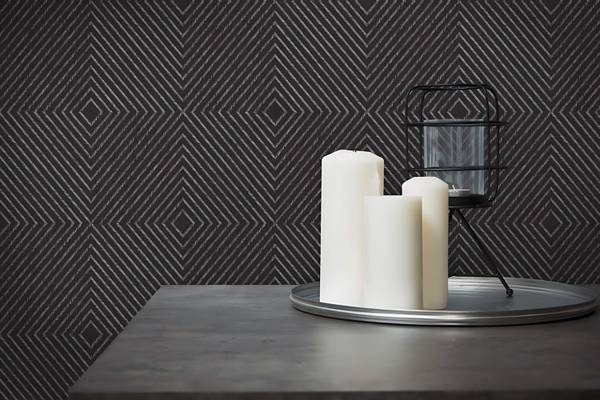 Vliestapete 369265-GU Schwarz - Textil - 53 x 1 x 1005 cm