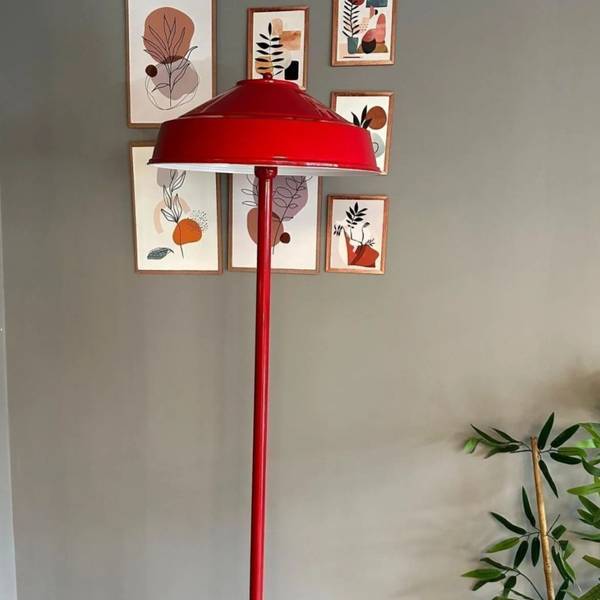 Stehleuchte Rovik Rot - Metall - 35 x 165 x 35 cm