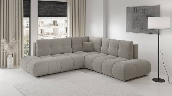 Ecksofa DUCA II CURIO Hellgrau - Ecke davorstehend links