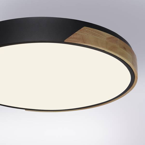 LED Deckenleuchte Q BILA Smart Home Schwarz - Metall - 51 x 8 x 51 cm