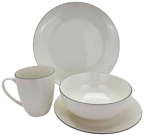 Kombiservice HANNO Schwarz - Weiß - Keramik - 1 x 1 x 1 cm