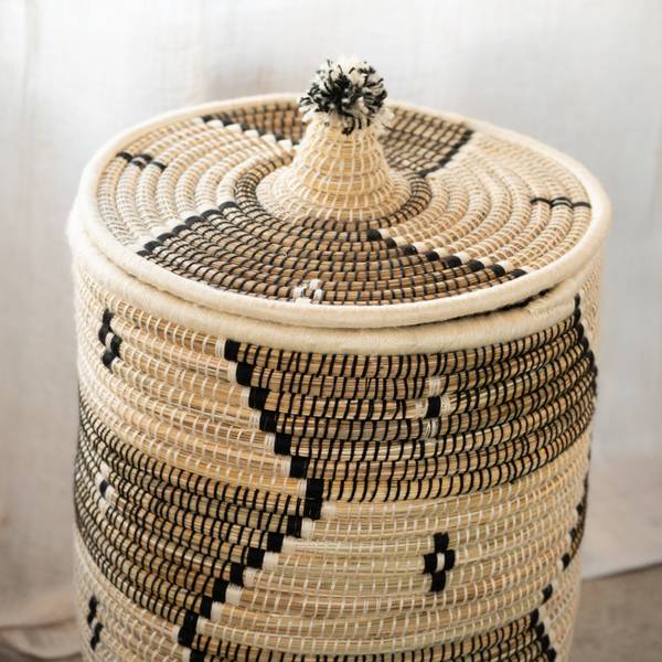 Aufbewahrungskorb ARTISANAT MAROCAIN 366 Weiß - Bambus - 40 x 60 x 60 cm