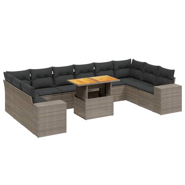 Salon de jardin 3037214-1 (lot de 11) Gris foncé - Gris