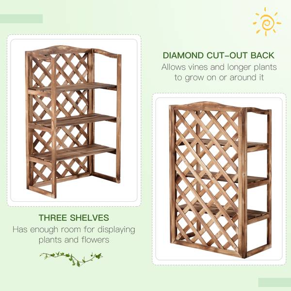 Blumenständer BB5519 Beige - Massivholz - 38 x 120 x 75 cm