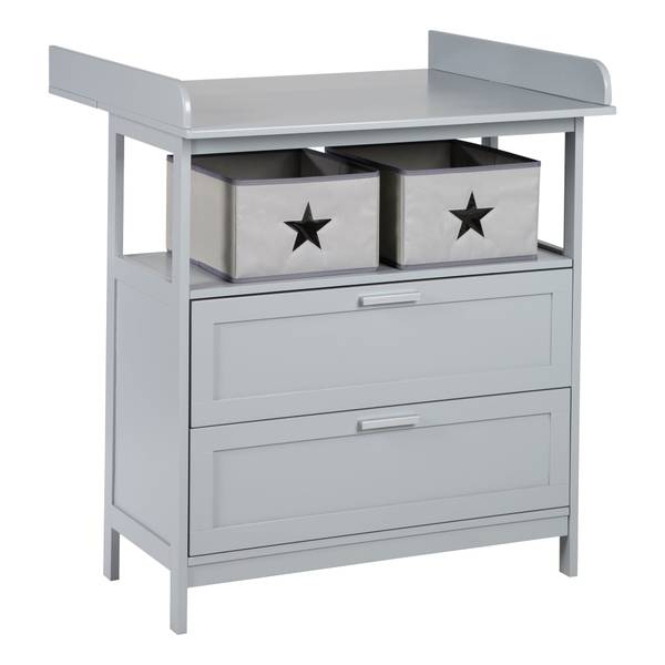 Babyzimmer Set Hamburg 2-teilig Grau - Polyester PVC