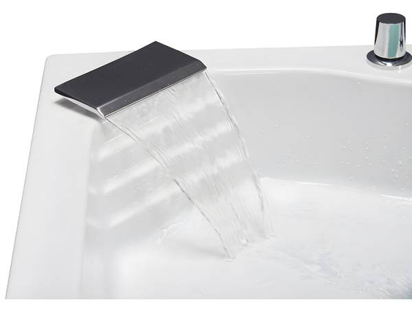 Whirlpoolbadewanne AGLENA Weiß - Naturfaser - 150 x 60 x 150 cm
