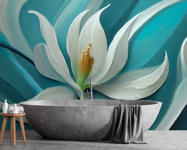 Fotobehang afbeelding lelie bloem 350 x 245 cm
