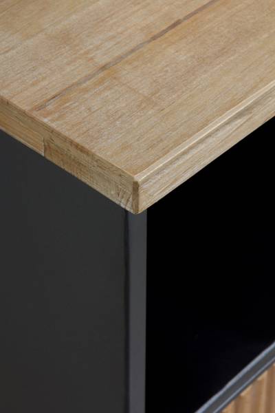 Servieskast 10964 zwart - deels massief hout - 148 x 81 x 35 cm