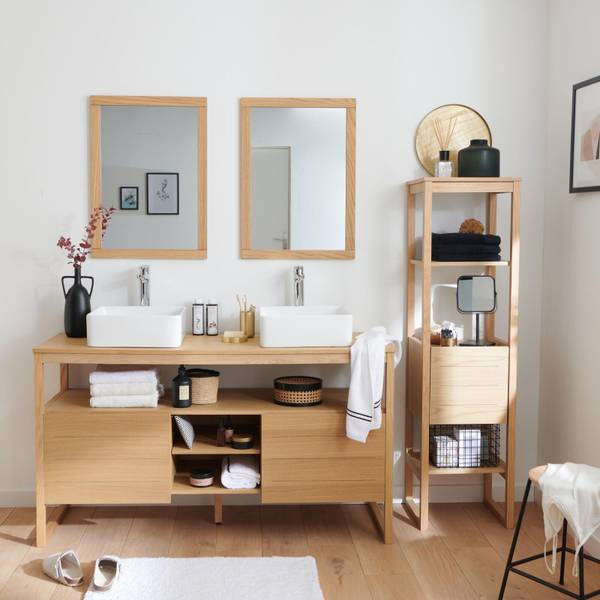 Badmöbel-Set ATOLL 5-teilig Braun - Holzwerkstoff - 140 x 78 x 50 cm