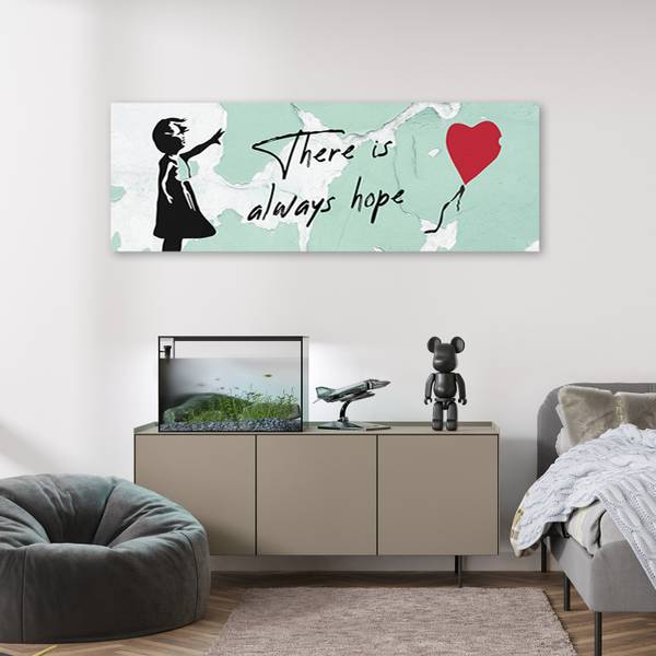Wandbild banksy mädchen mit ballon 150 x 50 cm