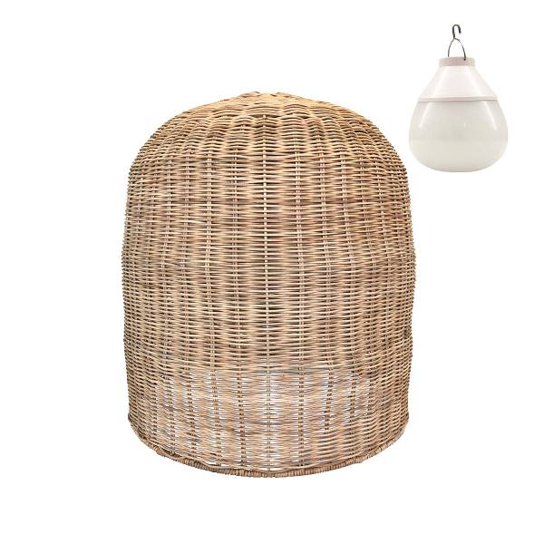 Nomadisches Außen Pendellicht GIACOMO Beige - Rattan - 40 x 45 x 40 cm