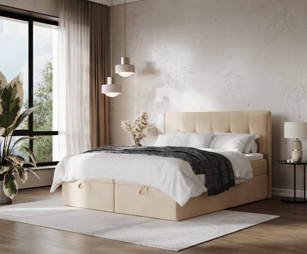 Boxspringbett TIVRA mit Stauraum Kronos Beige - Liegefläche Breite: 160 cm