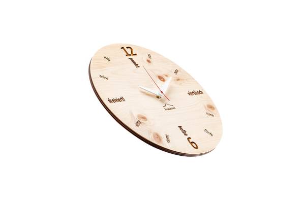Wanduhr Wanduhren Ken Beige - Holzwerkstoff - Holz teilmassiv - 30 x 30 x 4 cm