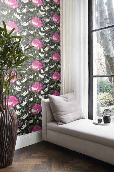 papier peint magnolia 7057 Noir