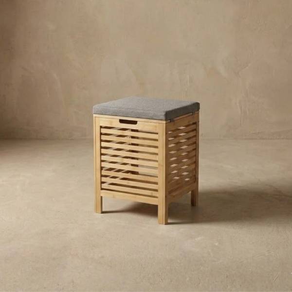 Wäschekorb DISA Beige - Bambus - 35 x 53 x 35 cm