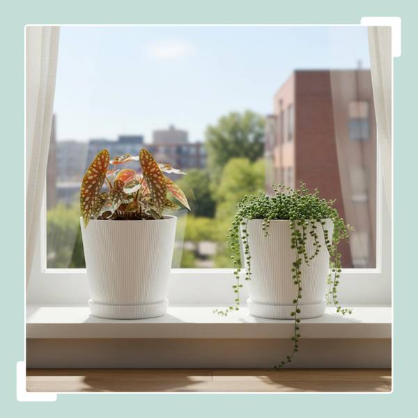 Blumentopf mit Untersetzer 2er Set Weiß