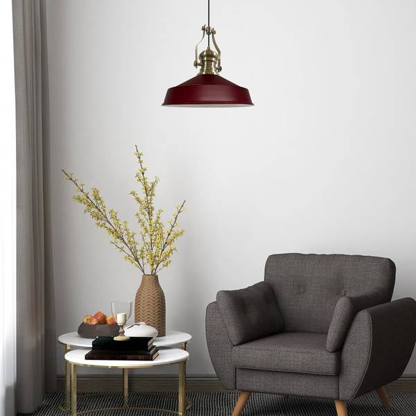 Suspension Neo-Asletl Rétro Luminaire Rouge - Métal - 40 x 31 x 40 cm