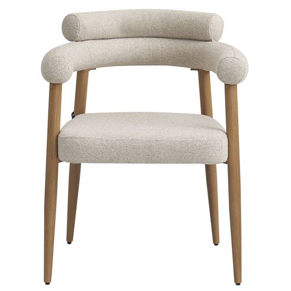 Esszimmerstuhl PRAGESS Beige - Bouclé - Webstoff - 64 x 80 x 60 cm