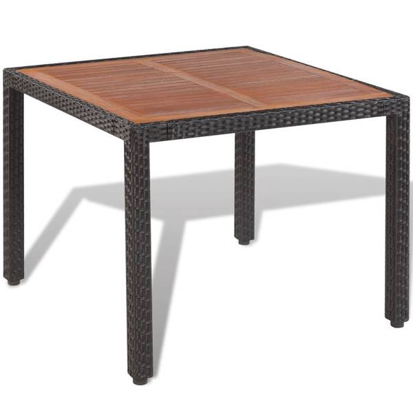 Tuin Eetstoel 3000803 set van 5 zwart - polyester - acacia - staal - 90 x 75 x 90 cm