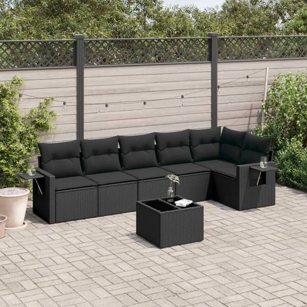Salon de jardin 3034385-2 lot de 7 Noir