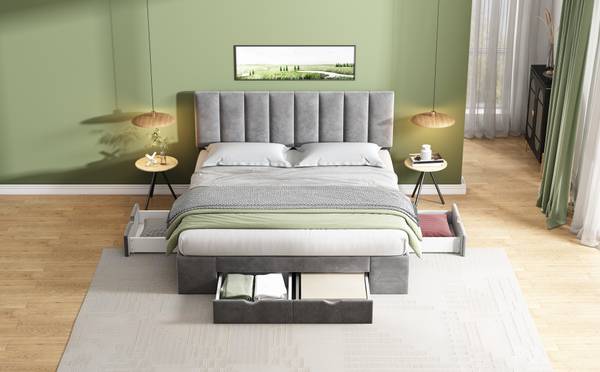 Gestoffeerd bed VELV Ⅱ Ligoppervlak breedte: 160 cm