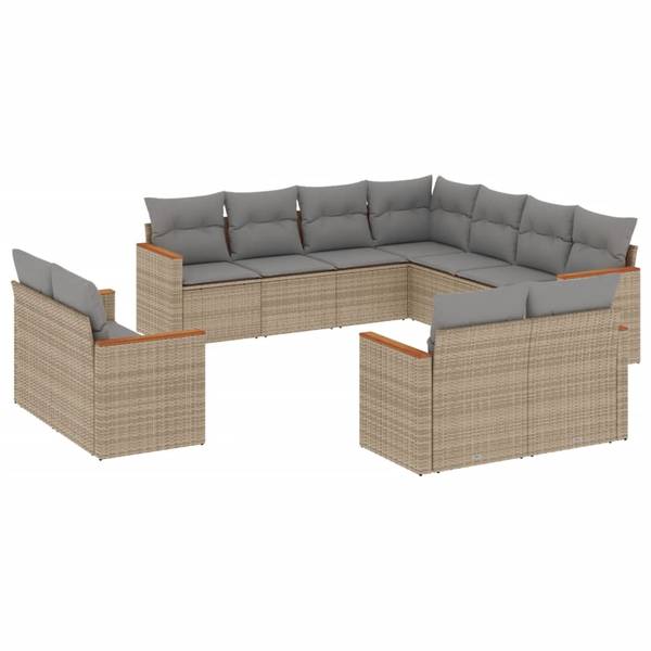 Garten-Lounge-Set 3034901-1 (11-teilig) Beige - Grau - Hellgrau