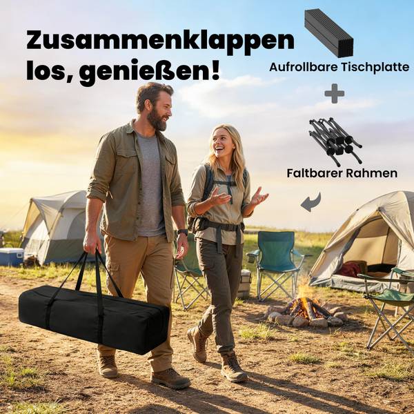 Campingtisch A20-619V00BK Schwarz - Metall - 55 x 68 x 93 cm