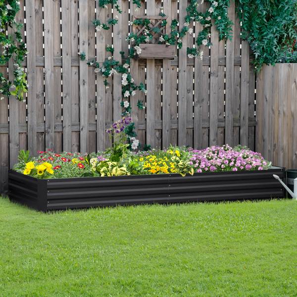 Hochbeet 845-518GY Grau - Metall - 91 x 30 x 241 cm