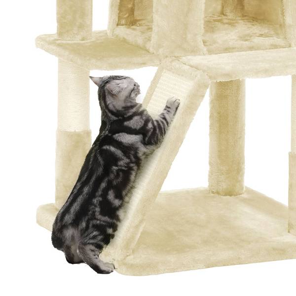 Katzenbaum Mbabane Beige - Textil - 48 x 96 x 48 cm