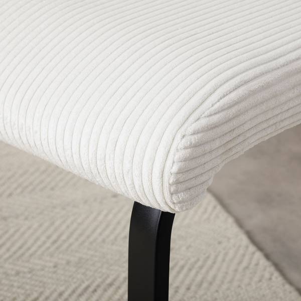 Banc de salle à manger MATESE Blanc - Tissu - 135 x 88 x 58 cm