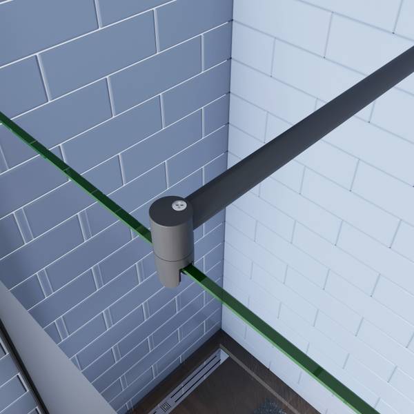 Milchglas Streifen Duschwand Walk-In Grau - Sicherheitsglas - 70 x 200 x 1 cm