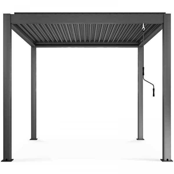 Pergola Athenes Grau - Metall - 296 x 257 x 296 cm
