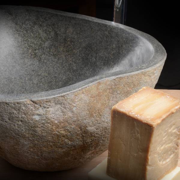 Waschbecken Nobu Grau - Steingut - 34 x 15 x 28 cm