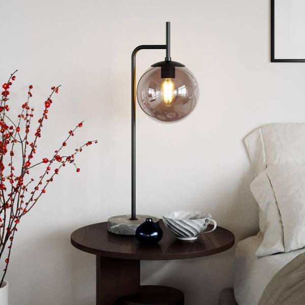 Klassisch / Rustikale Tischlampe Boyle Schwarz - Stahl - 18 x 60 x 18 cm