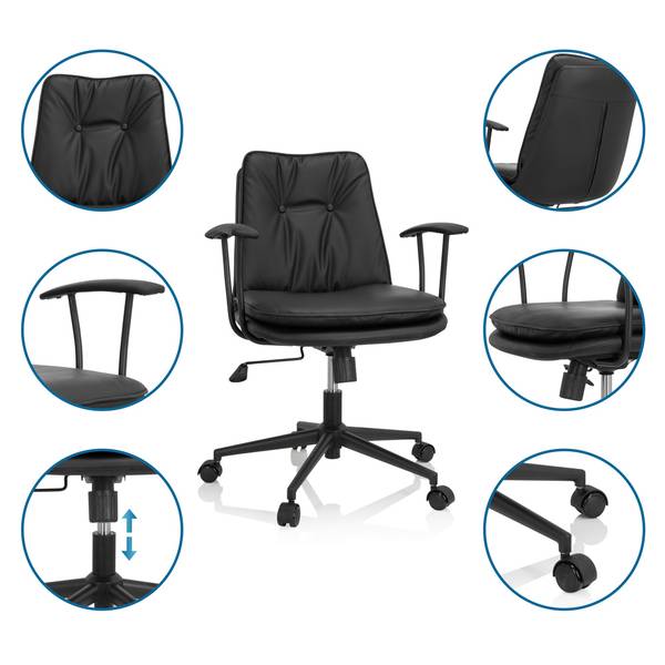 Bürostuhl SMALLO Schwarz - Flachgewebe - 59 x 94 x 59 cm