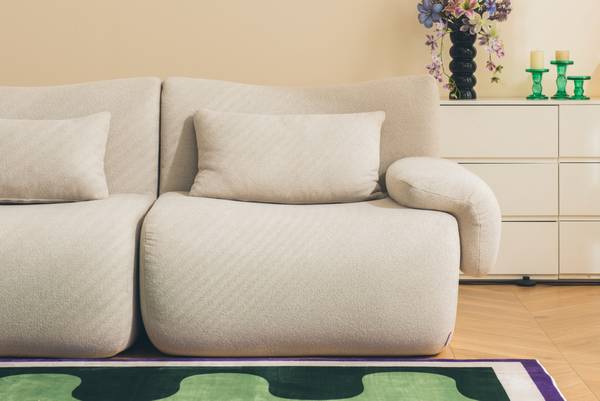 Ecksofa sofaTIME mit Ottomane Beige