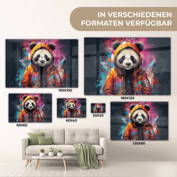 ACRYLGLASBILD Panda 90 x 60 cm