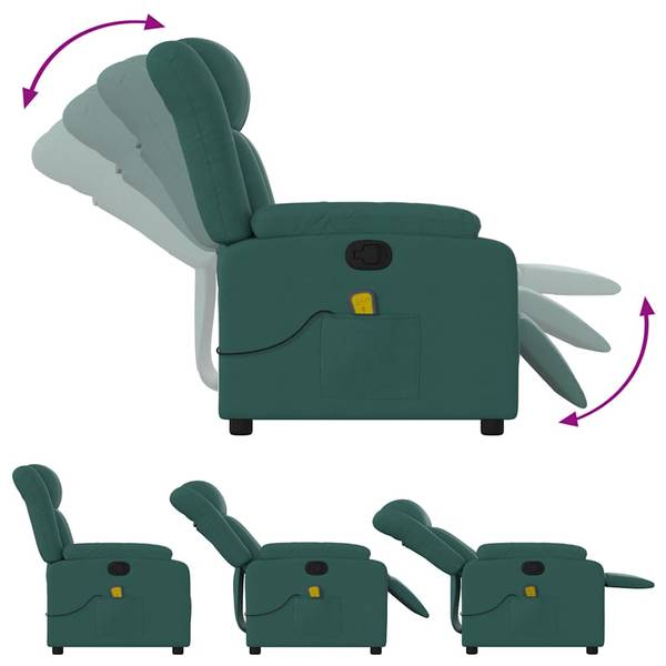 Fauteuil inclinable de massage 3032286-4 Vert foncé