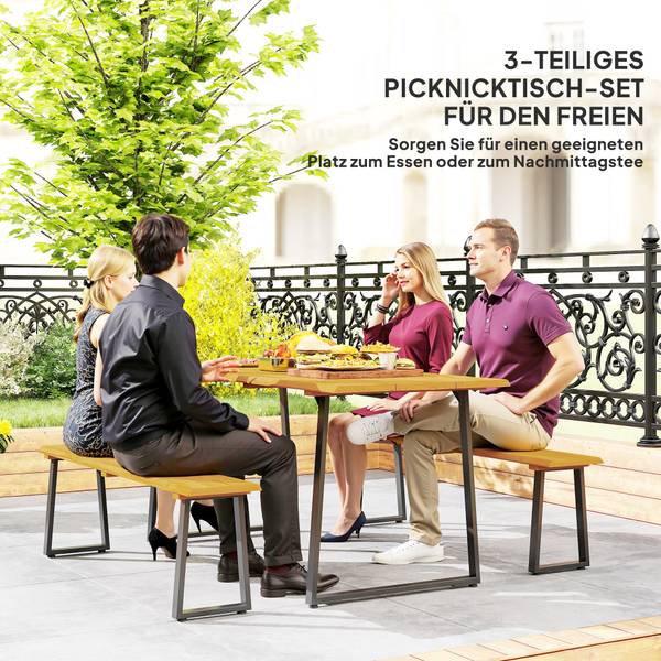 3er Set Sitzgruppe 84G-827V00ND Braun - Tanne - 76 x 77 x 178 cm