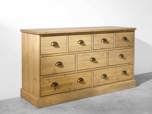 Kommode Dakota 1 Braun - Kiefer - Stahl - 152 x 80 x 45 cm