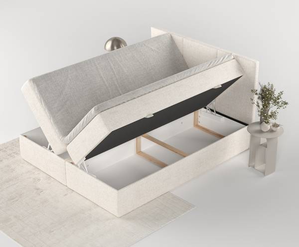 Boxspringbett Jonah Creme - Liegefläche Breite: 140 cm