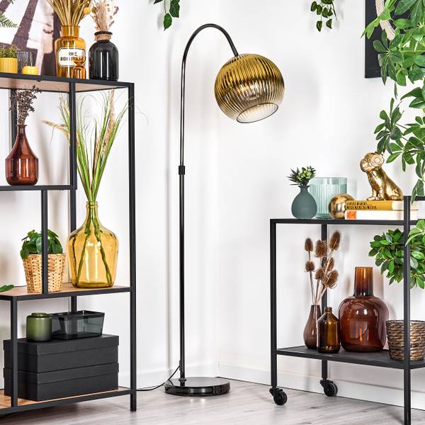 Stehlampe Cesaro Gold - Metall - 30 x 140 x 52 cm