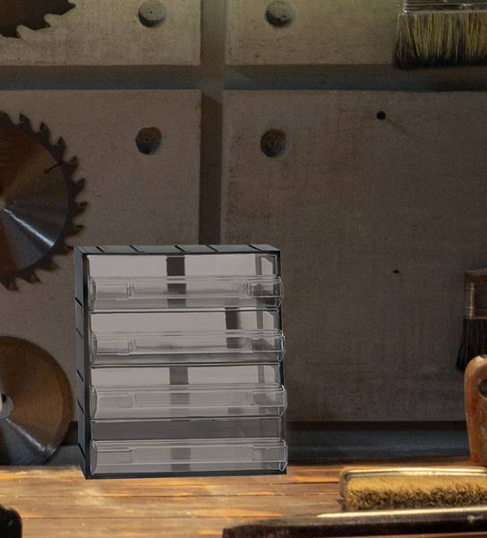 2-türiger Mehrzweckschrank  Tienen Grau - Kunststoff - 15 x 23 x 19 cm