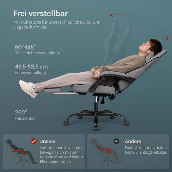 Gaming Stuhl Corinna Schwarz - Grau